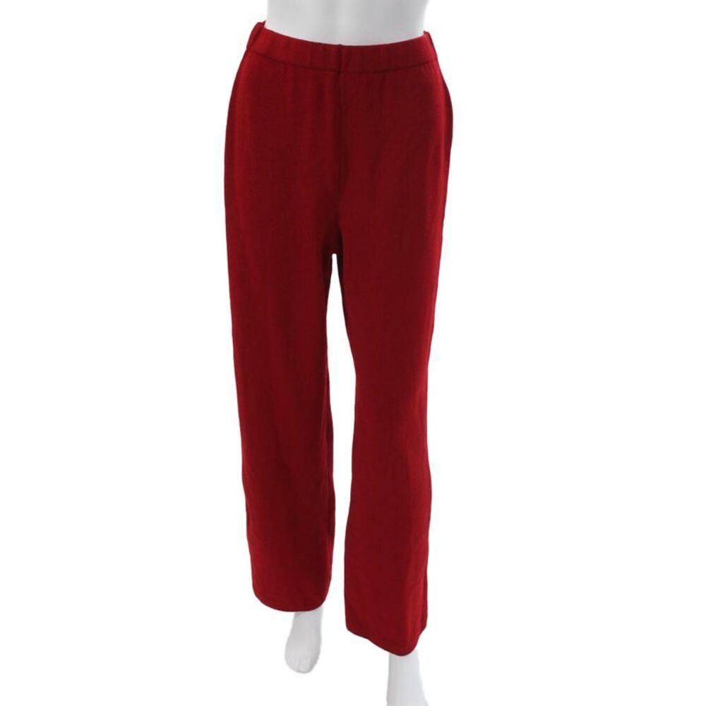St. John Collection By Marie Gray Womens Dress Pants Red Wool Pull On Size 6